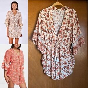Rip Curl Desert Dawn Kimono Tunic Coverup / Blouse